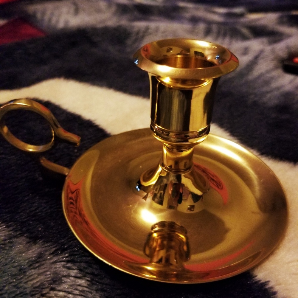NIB partylite brass saucerlite